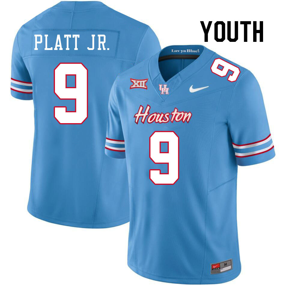 Youth #9 Corey Platt Jr. Houston Cougars College Football Jerseys Stitched-Oilers